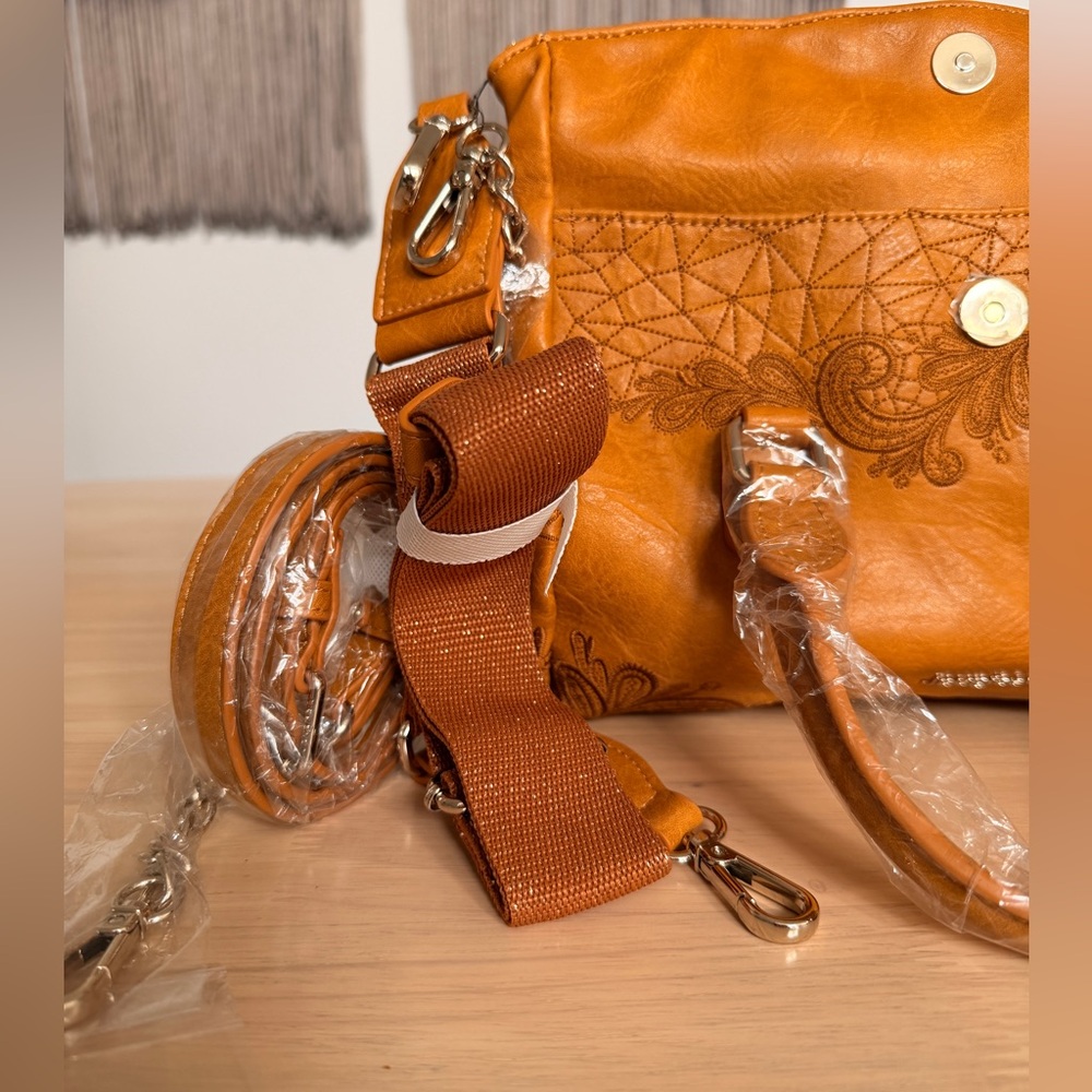 Desigual Martini Loverty Mini Satchel Bag Camel brown – NWT - Picture 4 of 8